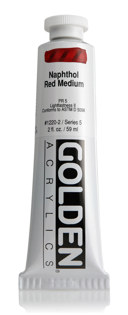 GOLDEN HEAVY BODY ACRYLIC NAPT RED MED. 2 OZ